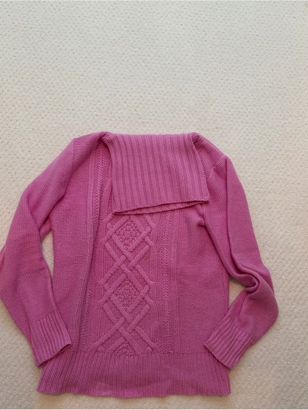 J. Crew Bubble Gum Pink Cableknit Turtleneck Sweater Women’s Petite Medium